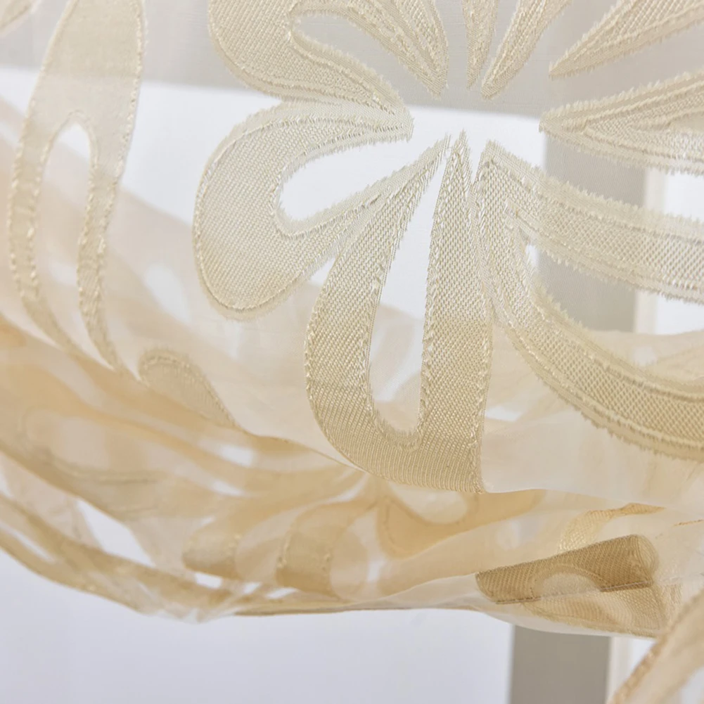 Модный цветочный окна двери Sheer Шторы Панель делитель простыня украшения