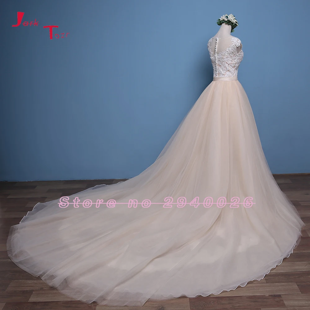 Jark Tozr Vestidos De Noiva Princesa с открытыми плечами Тюль цвет Шампань Великолепная Съемный
