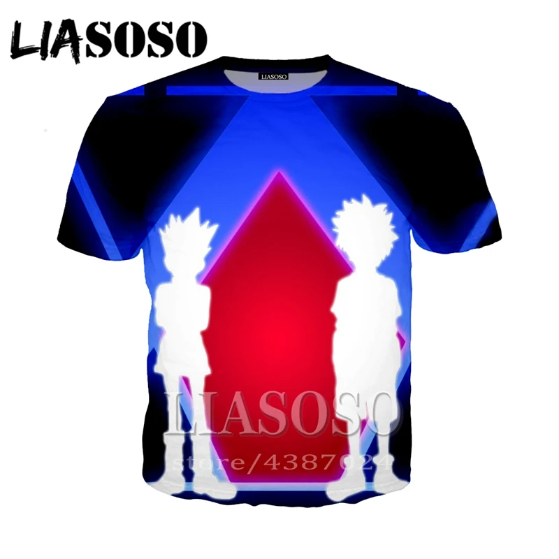 Liaseo модная футболка с коротким рукавом Футболка Hunter x Аниме Новый 3D принт
