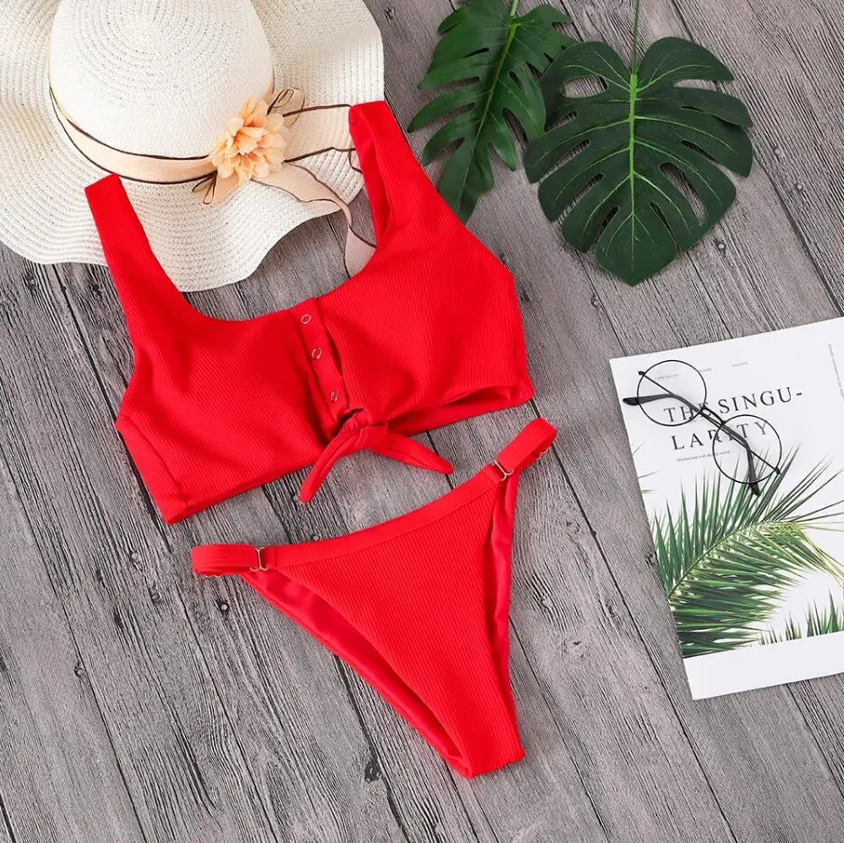 2019 сексуальное бикини deux pieces ансамбль maillots de bain unis Tail basse maillot femmes offre speciale