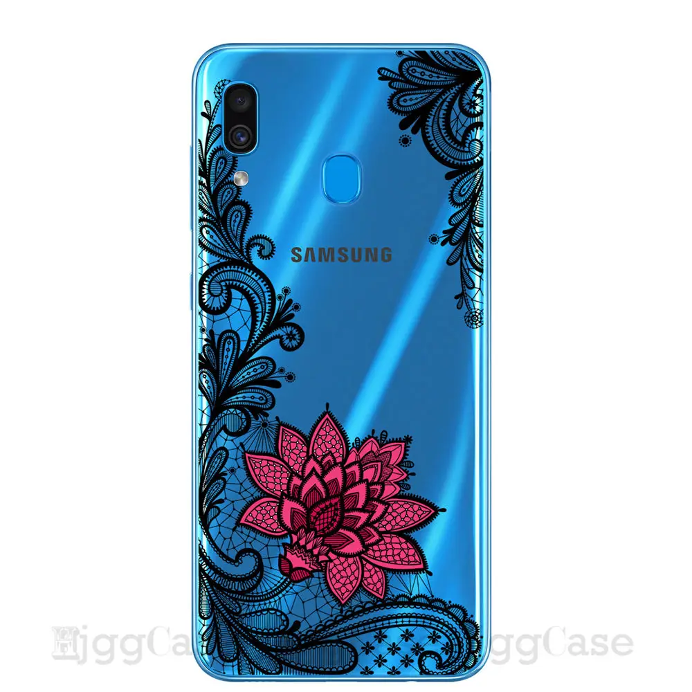 Чехол для телефона Samsung Galaxy A10 A20 A30 A40 A50 A70 M10 M20 M30 с цветочным кружевом мягкий