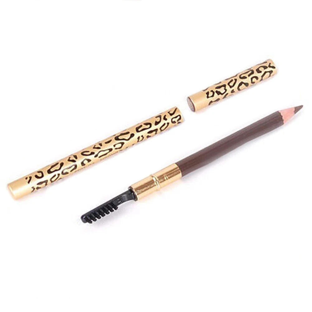 

2 in 1 Leopard Waterproof Long-Lasting Eyebrow Pencil with Brush Makeup Tools