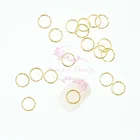 20 шт.упак. позолоченный сплав металла Twist с круглым носком и заклепками круг кольцо нейл-арта японский Стиль прелести Маникюр 3D украшения Аксессуары