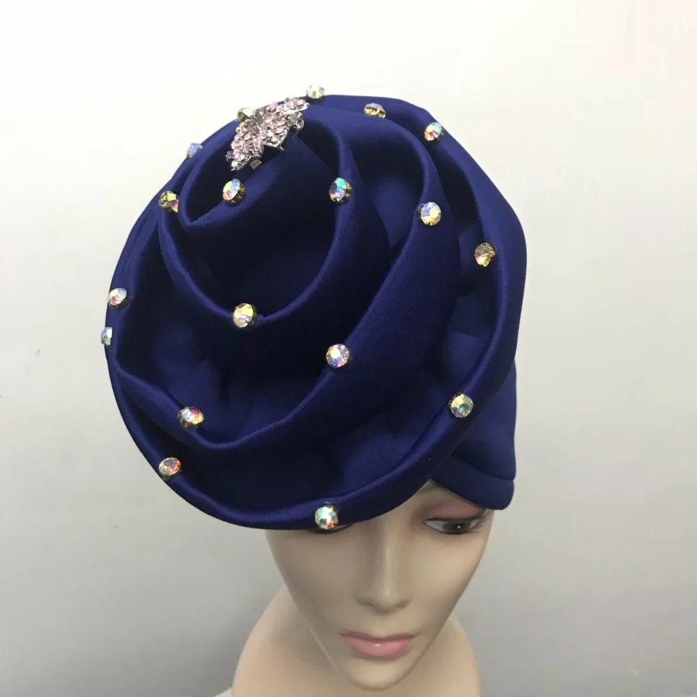 Красная уже изготовленная брошь Aso Oke цветок автоматический головной убор с