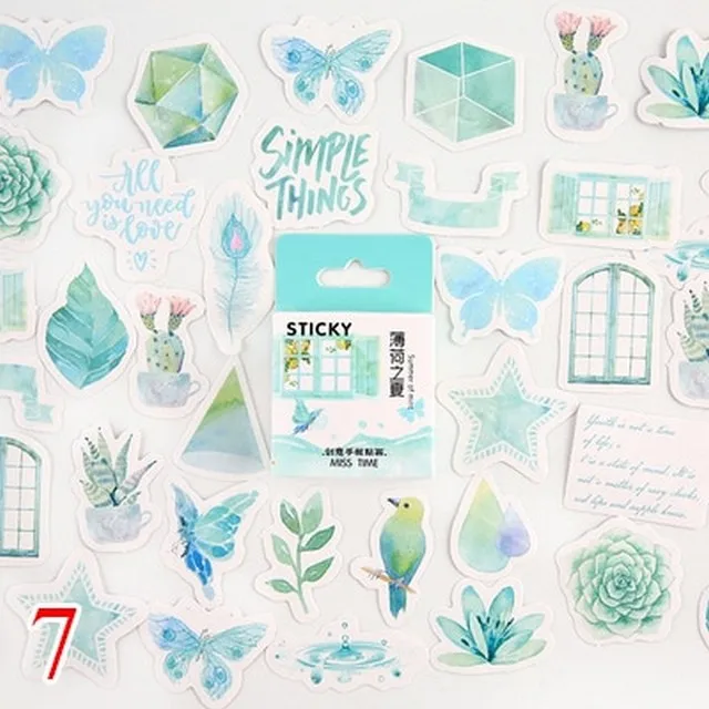 Design 22 45 шт./кор. канцелярские наклейки Kawaii Луна растения наклейки парным DIY Планета липкий Бумага для украшения дневник в стиле Скрапбукинг - Цвет: Design 22