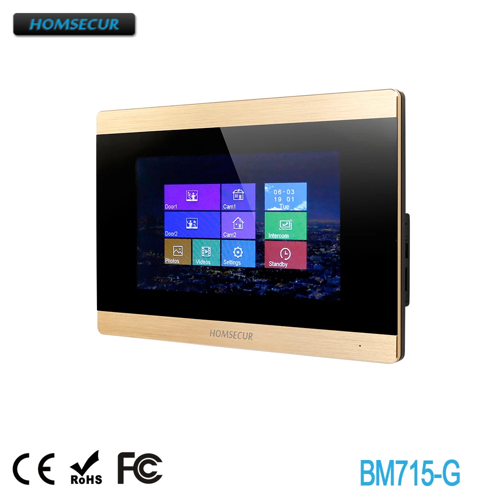 HOMSECUR 7 дюймов сенсорный экран крытый монитор BM715 G для HDK видео двери телефона