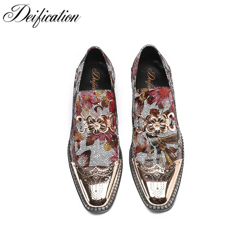 Deification/модные свадебные туфли с цветочным принтом Zapatos Hombre Мужские модельные
