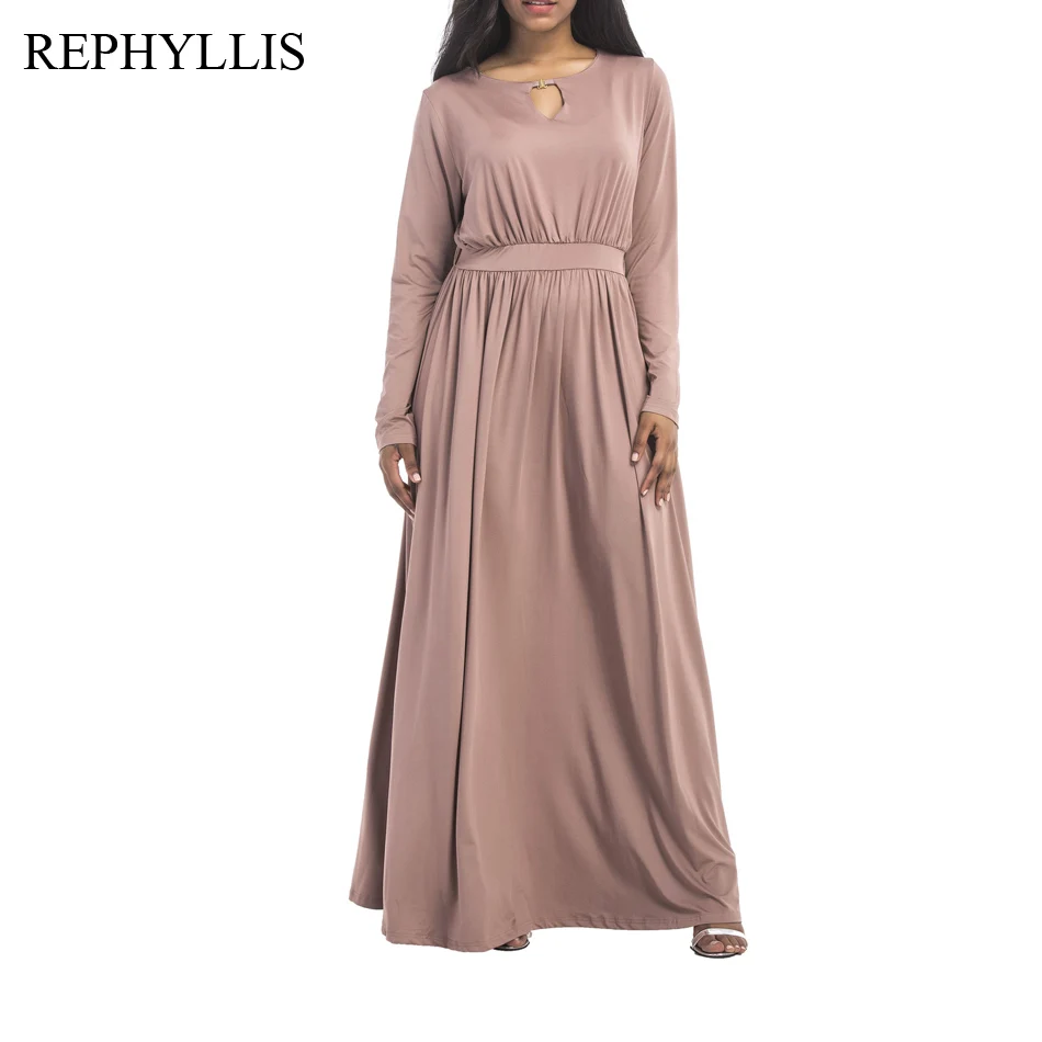 REPHYLLIS женский однотонный с длинным рукавом и круглым вырезом эластичные выбитыми