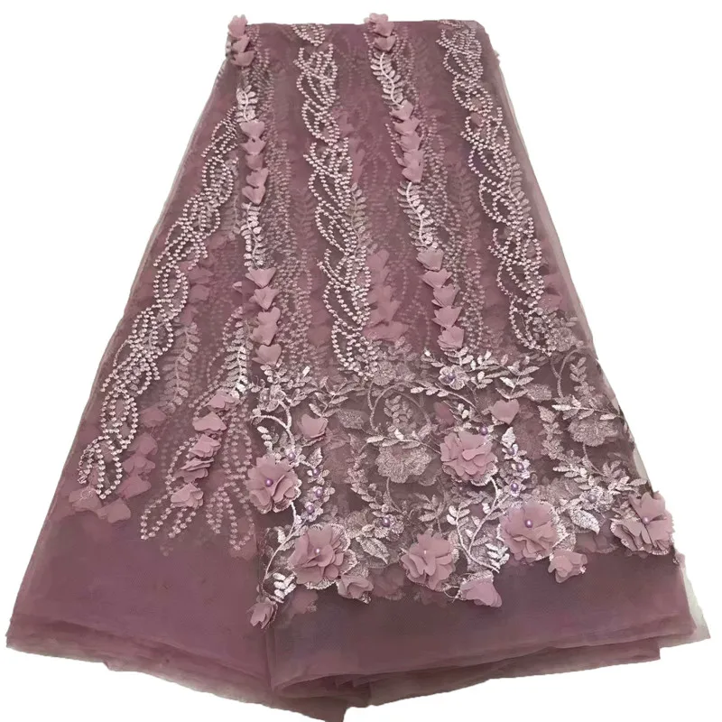 Вышитое кружево красная сетчатая ткань 3D цветочно цветочное свадебное платье по