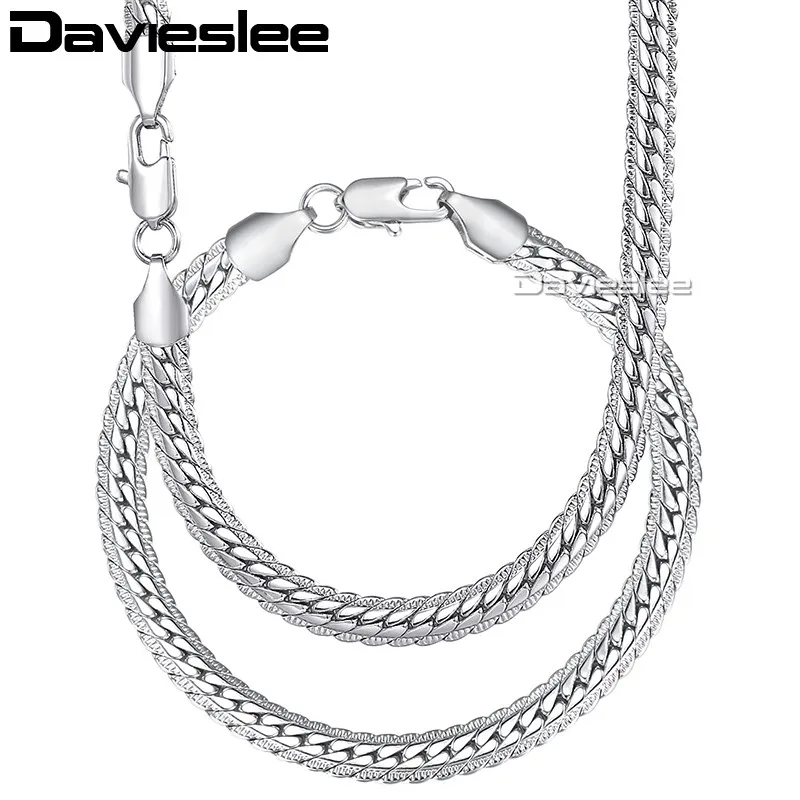 Набор ожерелий Davieslee браслет с цепочкой 6 мм LGS271A | Украшения и аксессуары