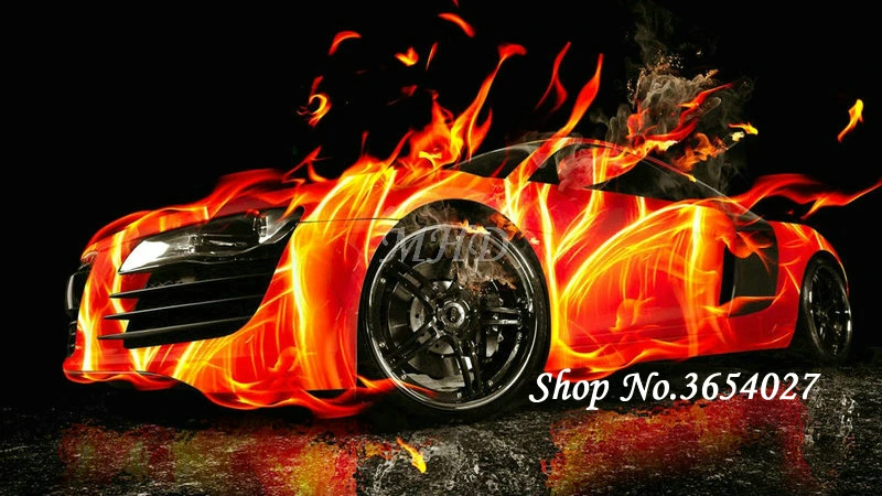 

Full square diamond painting sports car fire full square DIY diamond cross stitch mosaic home decoration kit SA7