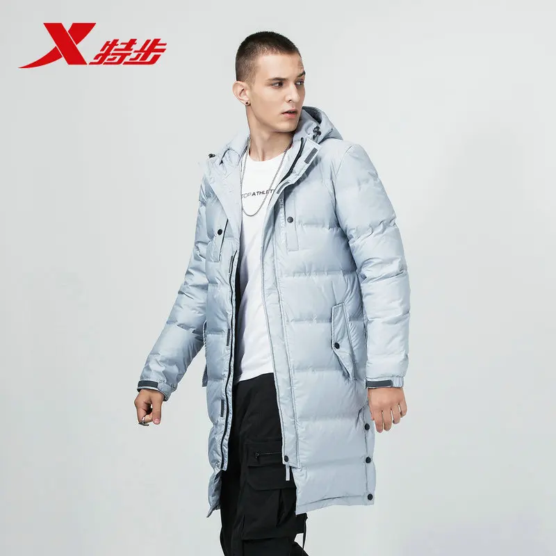 Xtep Мужская осенняя и зимняя Новинка 2018 теплая длинная удобная куртка