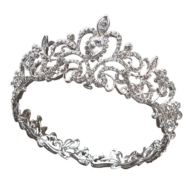 Strass Coroas e Tiaras de Cabelo Joias Conjuntos Colar Brincos Cor Branca головные уборы Nupcial Acessorios Para A