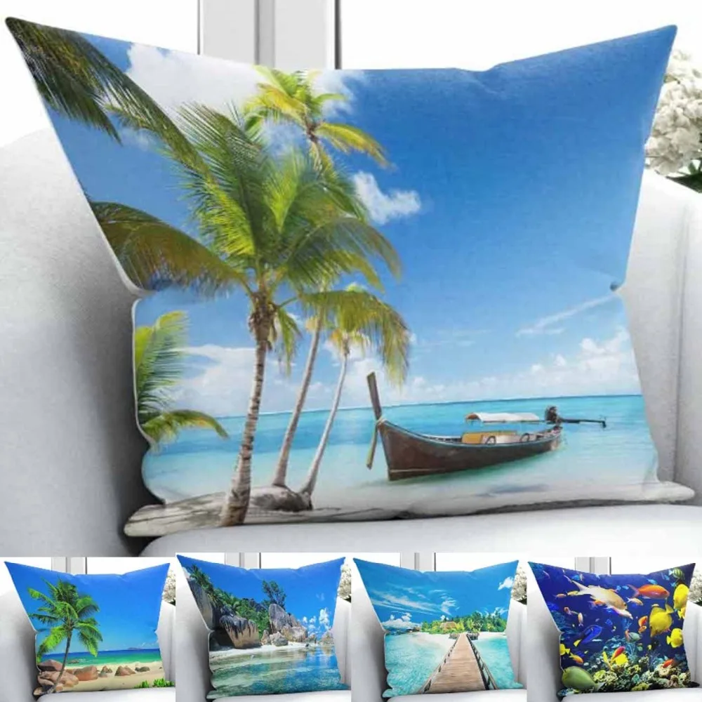 Еще с оригинальным изображением тропического пляжа фон побережья голубого моря