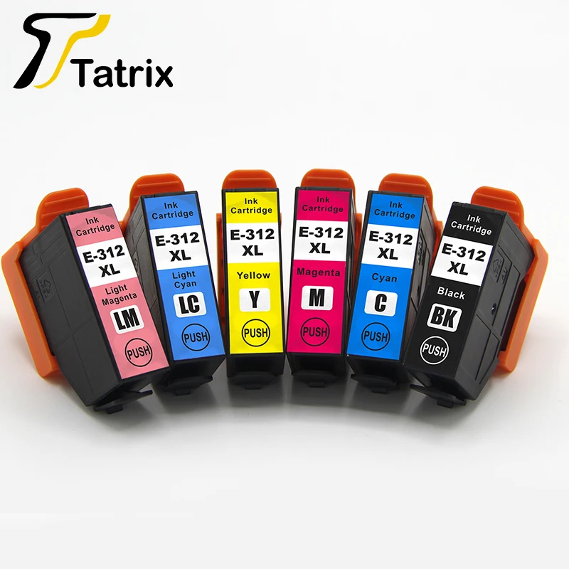 6PK Tatrix новые патрон чернил для принтера Epson 312XL T312 совместимые чернильные