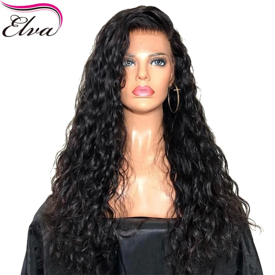 Волосы ELVA волна воды 360 синтетический фронтальный парик предварительно сорвал с