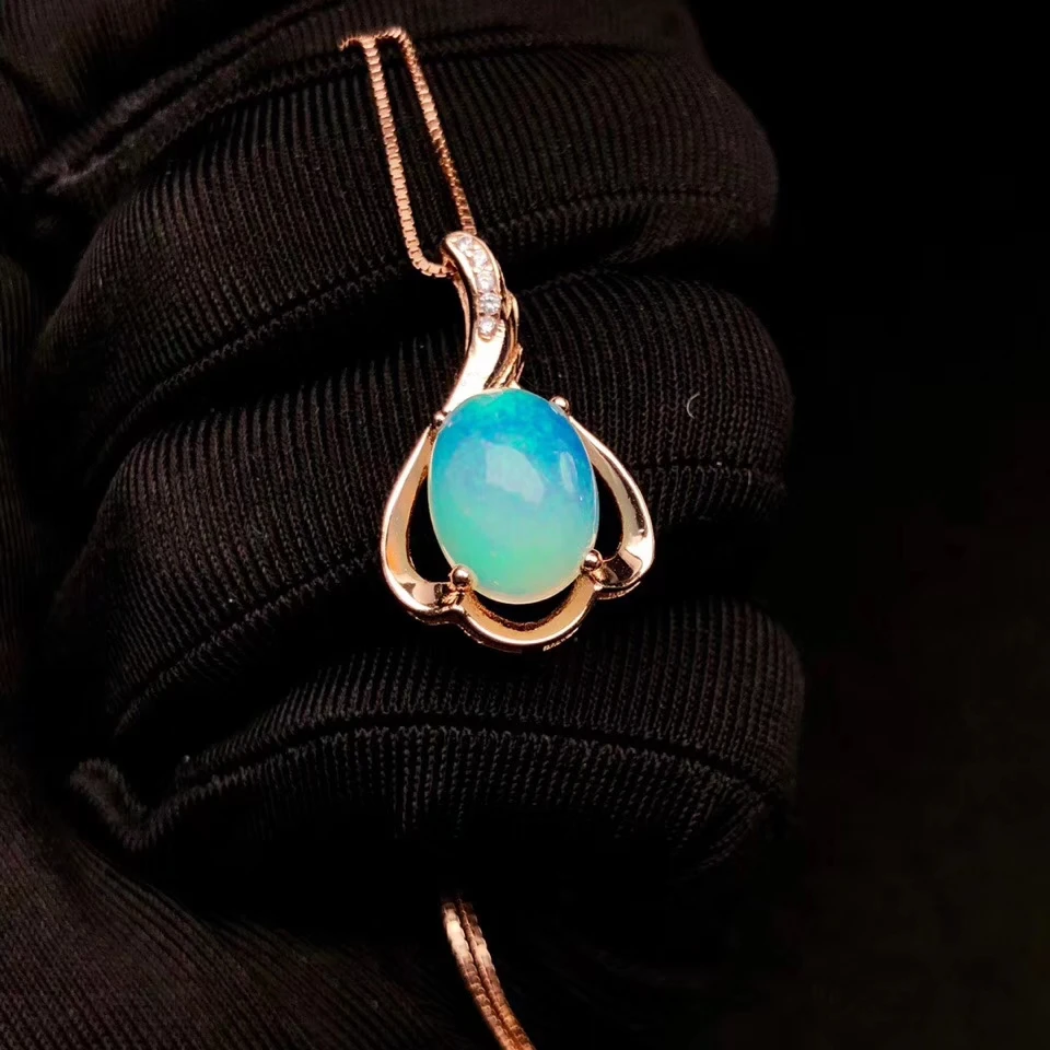 KJJEAXCMY Fine Jewelry 925 пробы серебро инкрустация натуральный опал драгоценный камень женское кольцо ожерелье кулон набор поддержка тест