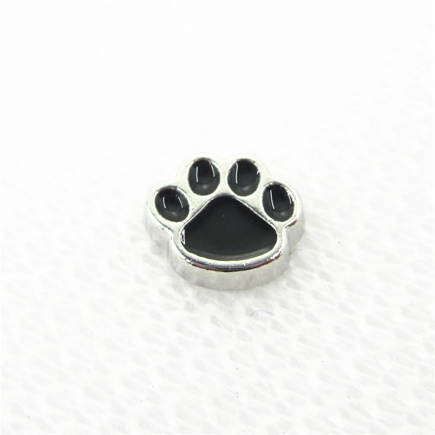 

Hot Selling 20pcs/lot Dog Paw Sugar Floating Charms Living Glass Memory Lockets Floating Charms DIY Jewelry Accessory