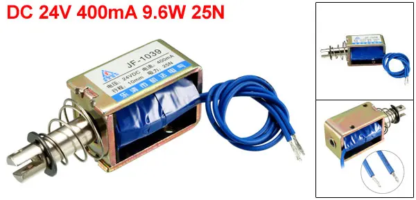 UXCELL 1 шт. соленоид Электромагнит постоянного тока 12 В/24 V 400mA 9,6/30 W 25 W/22N 10 мм тянуть Тип прямолинейного движения с хорошим качеством, электромагнит оборудования