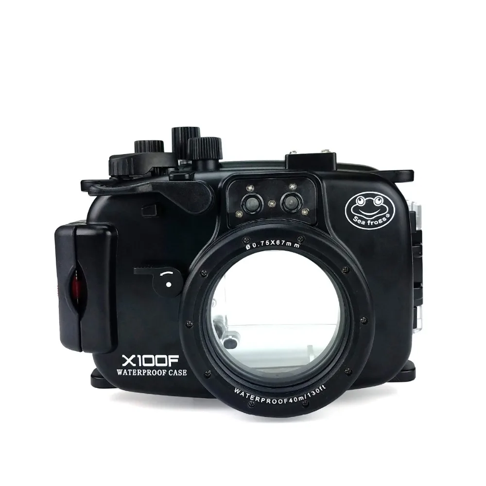 Водонепроницаемый чехол Seafrogs для подводной камеры Fujifilm X100F + MEIKON 67mm Fisheye Lens Red Filter