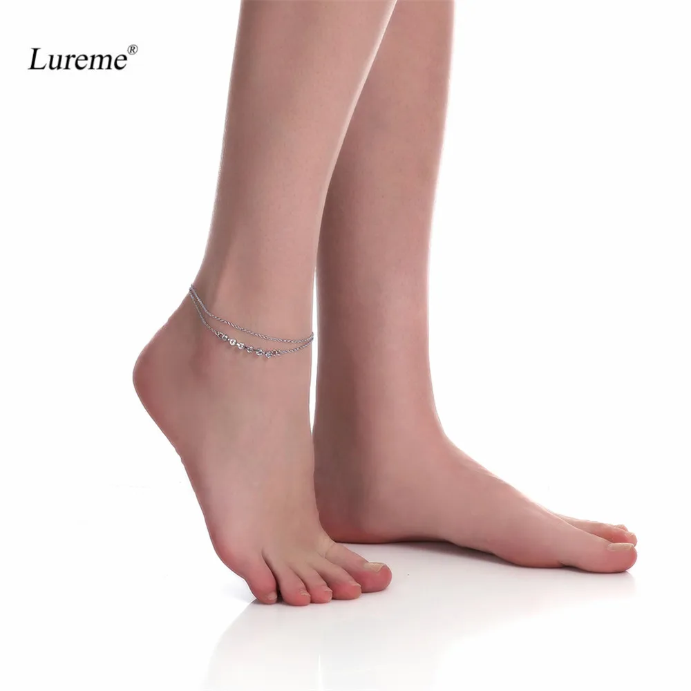 

Lureme Sexy Jewelry Metal Silver Plated with Cubic Zirconia Anklet Foot Jewelry (bl003084)