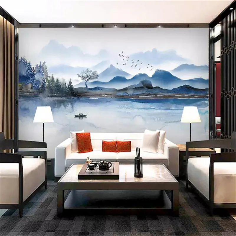 New ink landscape background wall professional production mural factory wholesale wallpaper poster photo | Обустройство дома