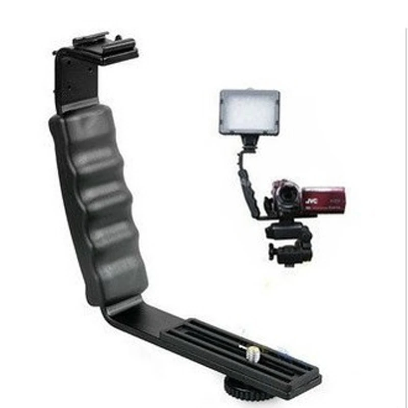 L Shape 2 Hot Shoe Mic Bracket Stand for BY-MM1 BY-WM4Microphone LED Video Light Monitor Zhiyun Smooth Q Stabilizer Feiyu Gimbal |