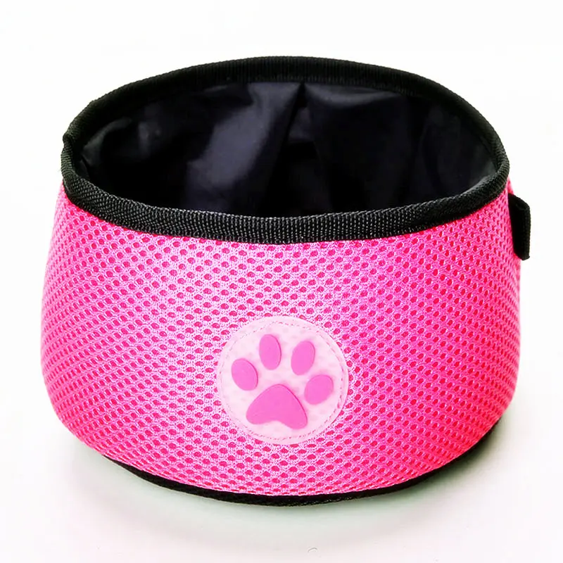 Pink Аксессуары Pet кошки, собаки, миску Портативный кормления питьевой воды Путешествия Еда чаши для кошки собаки питьевой кормушки 30 - Цвет: Pink