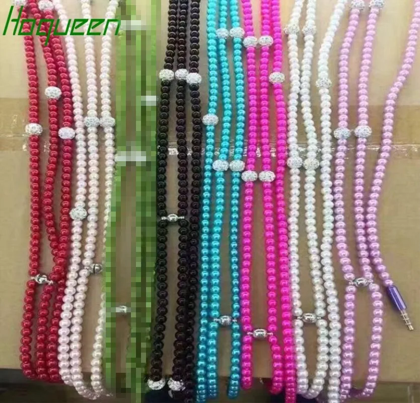Hoqueen 2017 популярные ювелирные изделия Жемчужное ожерелье с наушниками стерео