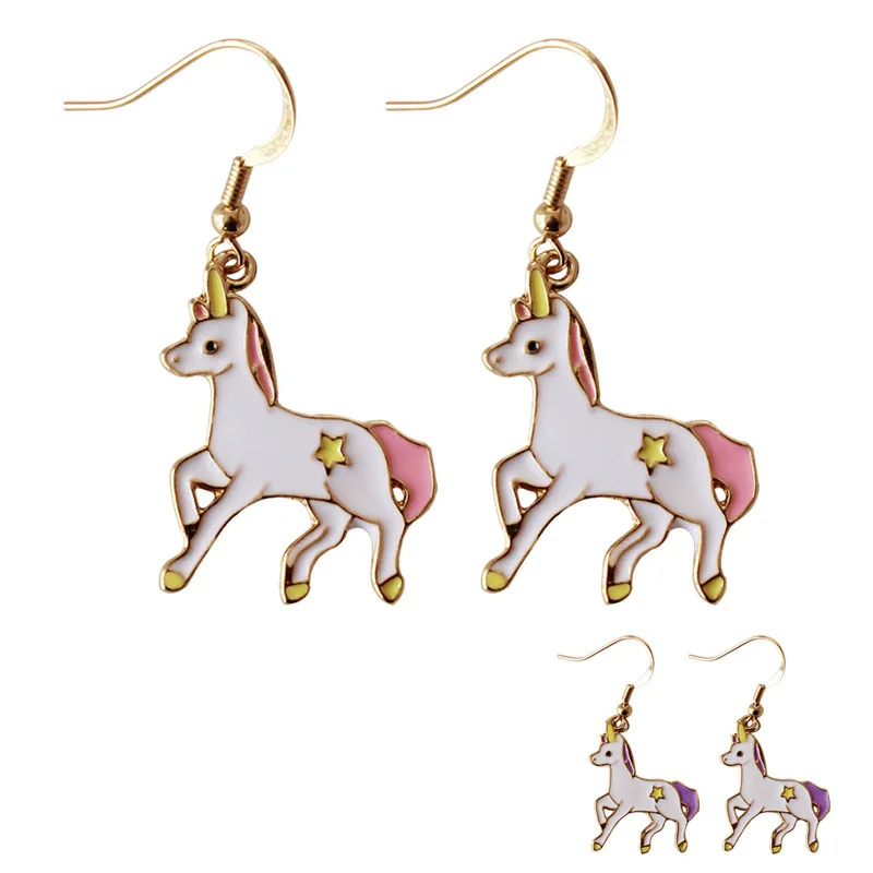 Милый талисман для девушки глянцевое покрытие Единорог Лошадь металлические