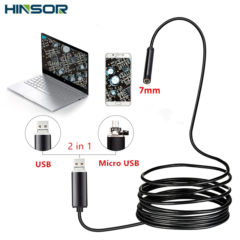 Камера-Эндоскоп 2 в 1 7 мм 480P Micro USB | Безопасность и защита
