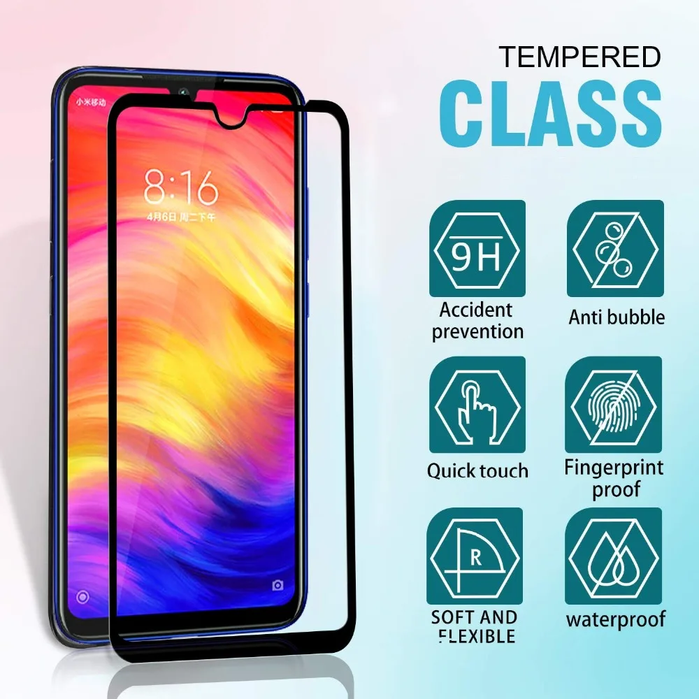 Estuyoya-прозрачная Защита экрана для Xiaomi Redmi Note 7 Черная защитная пленка 9H | Мобильные