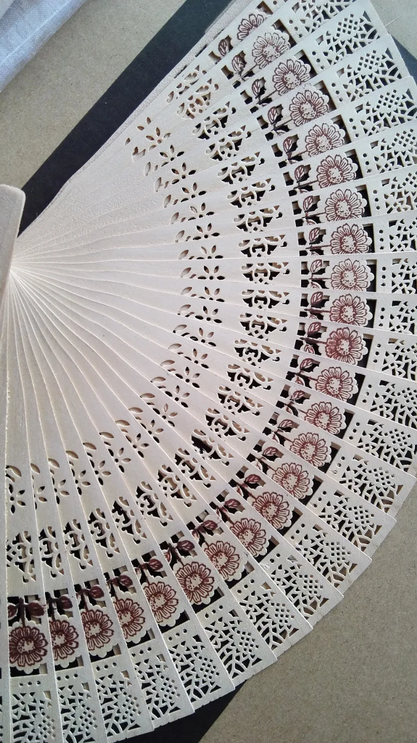 Free Shipping 50pcs/lot sunflower design fragrance wood fan Chinese hand for wedding favor gift with Gift bag | Дом и сад