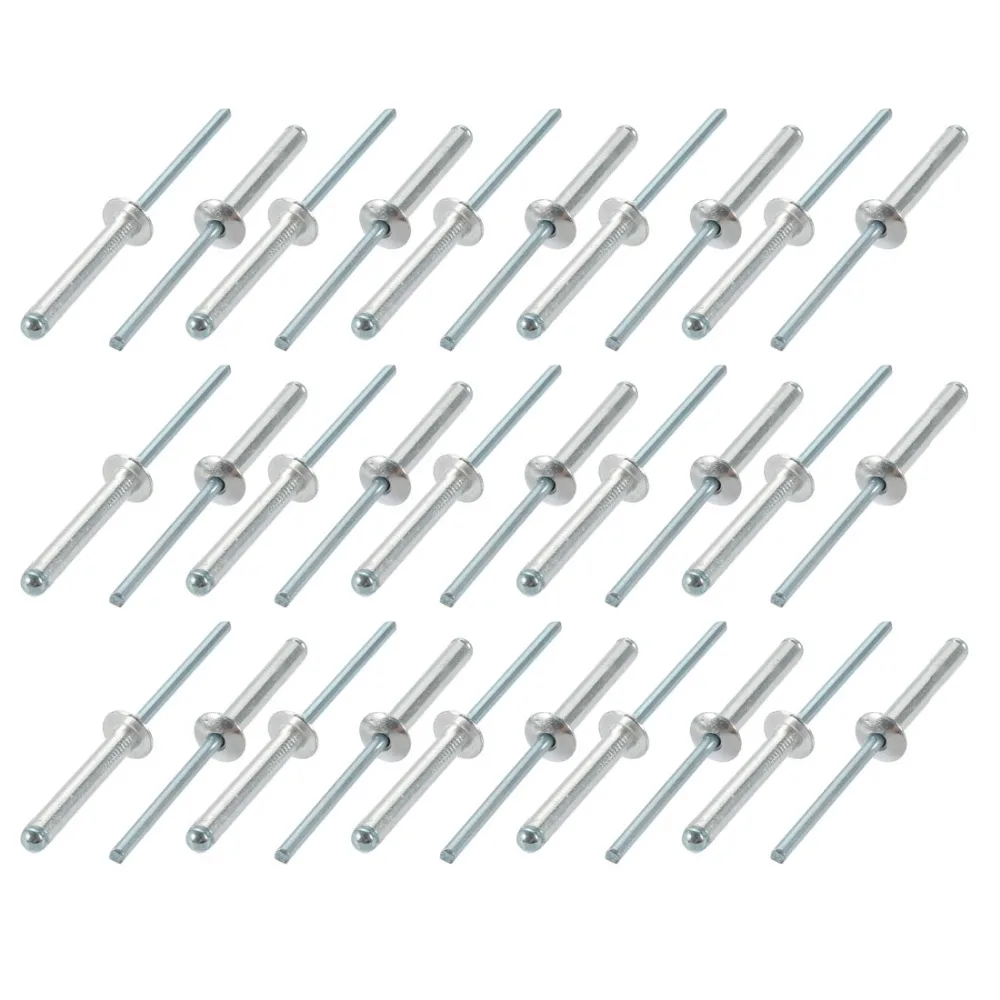 

30Pcs Blind Rivets 4x25/30mm Aluminum/Steel Open End Rivet Fasteners For Buildings Cars Ships Aircraft Machines Furniture
