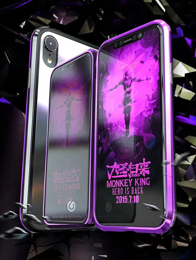 Магнитный металлический адсорбционный чехол для iPhone11pro max XR, роскошный Ультратонкий чехол из закаленного стекла для iPhone XS max, противоударный