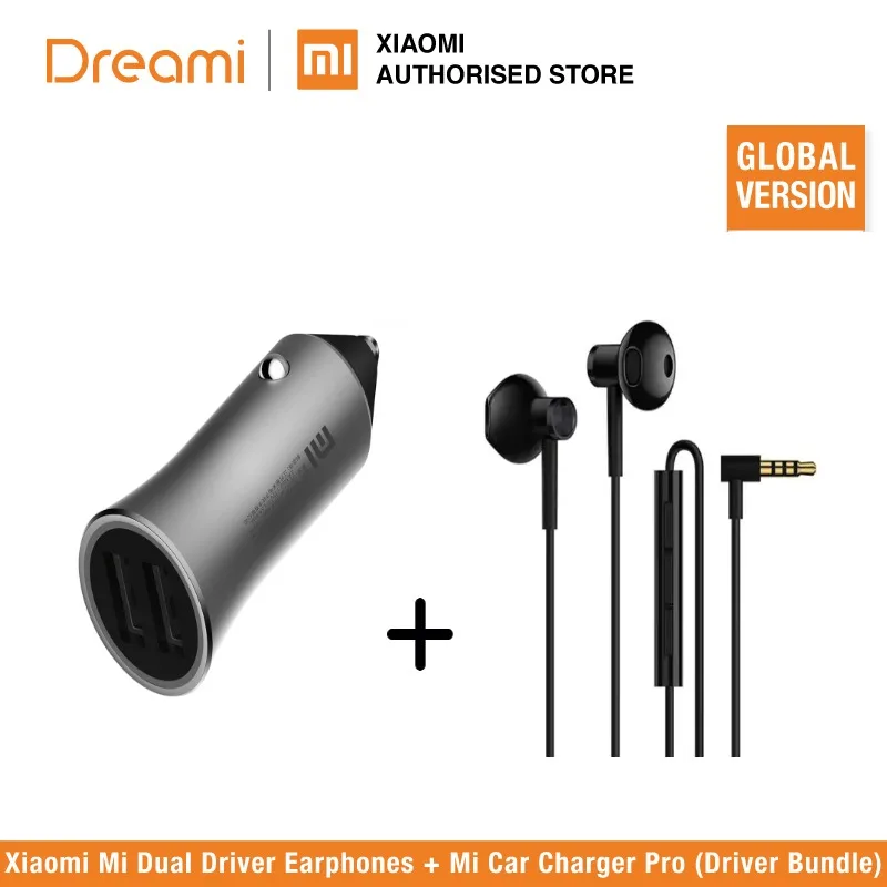 Наушники Mi Dual Driver и Mi Car charger Pro(комплект драйвера - Цвет: black