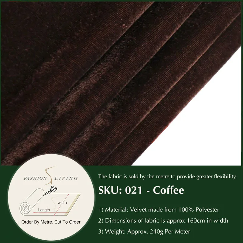 Coffee См 160 см обивка красная бархатная ткань черное бархатное платье ткань однотонная фиолетовая бархатная занавеска ткань бордовая Серебристая серая ткань - Цвет: Coffee