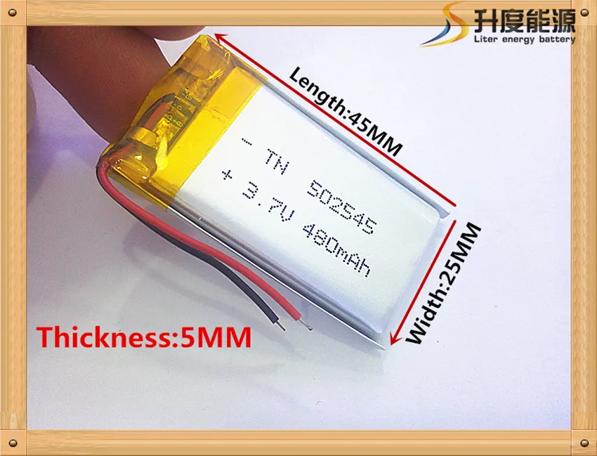 

3.7V lithium polymer battery 052545 502545 480mah MP3 MP4 MP5 toy polymer lithium battery