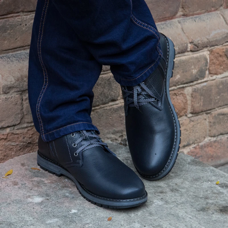 Bull Leather Men Boots Spring Autumn And Winter Man Shoes Ankle Boot Men's Snow Shoe Work Plus Size 39-44 000-KAM | Обувь