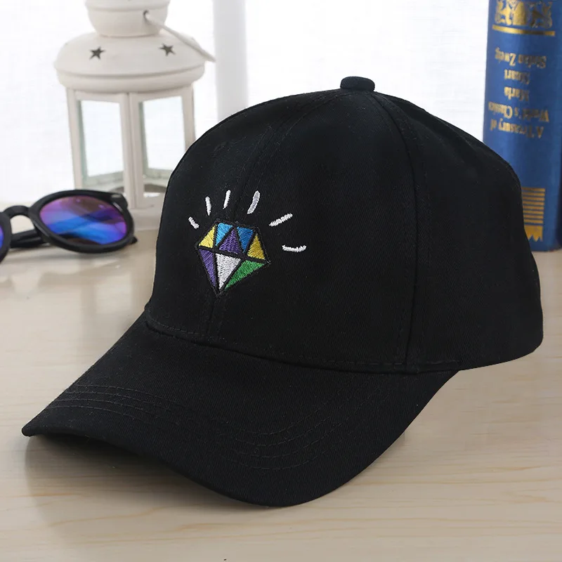 Летом Крышки Snapback Женщины Сплошной Цвет Геометрическая Алмаз Вышивка Хип-Хоп