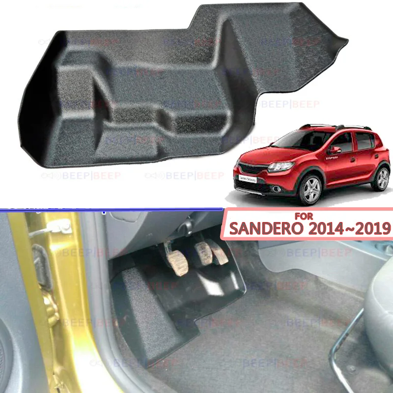 Пластина под педали на внутреннем ковре для Renault Sandero 2014 ~ 2019 аксессуары из АБС