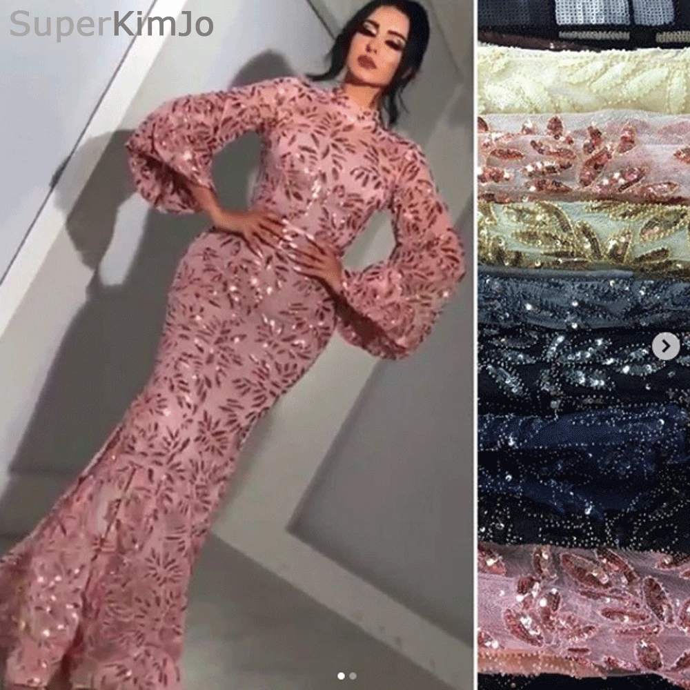 SuperKimJo Русалка Роскошные вечерние платья Abendkleider с расклешенными рукавами элегантное Доступное арабское вечернее платье