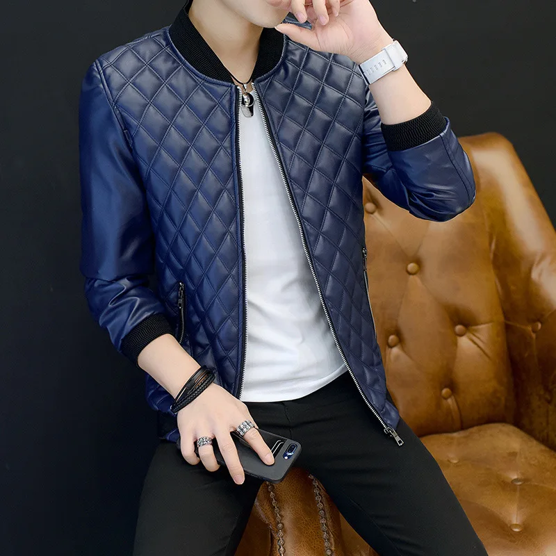 Мужская кожаная куртка мотоциклетная сезон весна и осень|men leather jacket|leather jacketmotorcycle