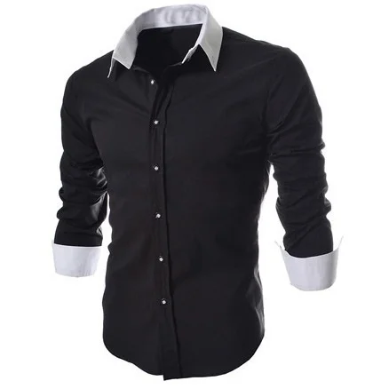 

autumn new fashion hot tide-korean mixed colors men's long sleeve leisure slim shirt