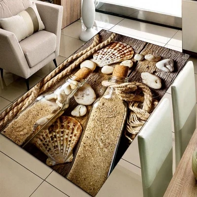 Еще песчаный пляж заполненный стеклянная бутылка морских раковин 3d печати