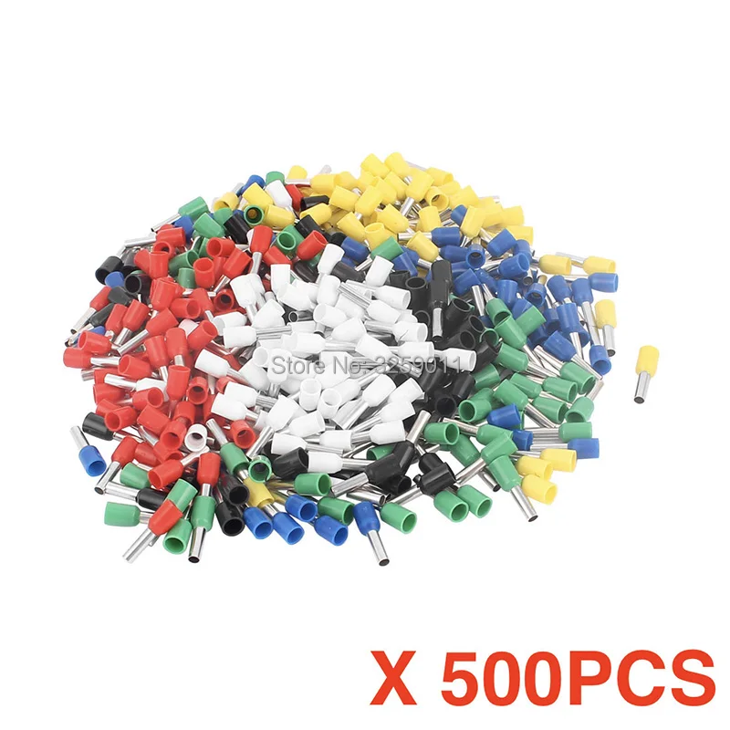 

500PCS EV2508 Electrical wire Connectors Insulated Cord End Wire Ferrules Terminal Block E2508 AWG 14 2.5mm Assorted Cooper