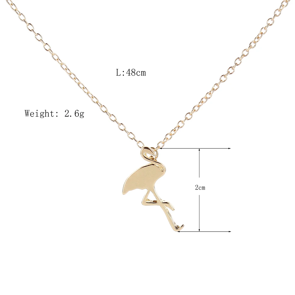 Lureme милое металлическое легкое ожерелье с Фламинго ручной работы для женщин и