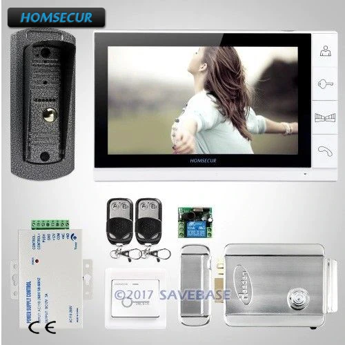 HOMSECUR 9 &quotпроводной видеодомофон безопасный домофон с электрическим замком +