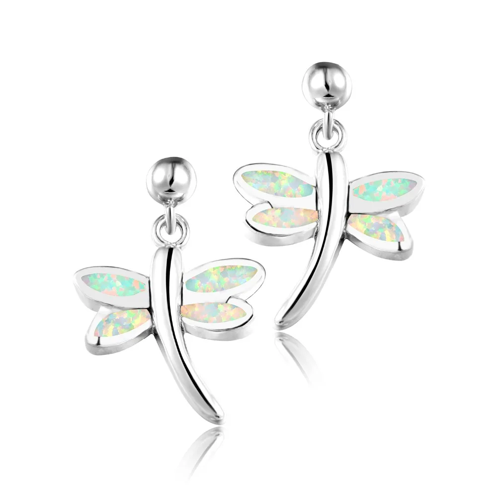 Женские серьги подвески в виде стрекозы из серебра 925 пробы|drop earrings|earrings dangleearrings
