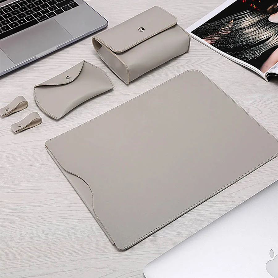 Чехол из искусственной кожи 4 в 1 для ноутбука MacBook Air 11 12 Retina 13 3 Pro 15 дюймов сумка